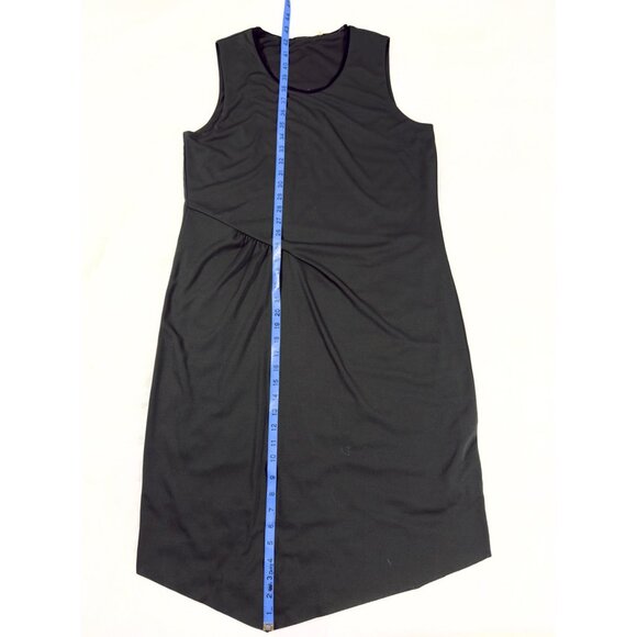 Elie Tahari Womens Green Asymmetrical Dress M Sleeveless Minimalist Chic Ruching - Picture 8 of 9